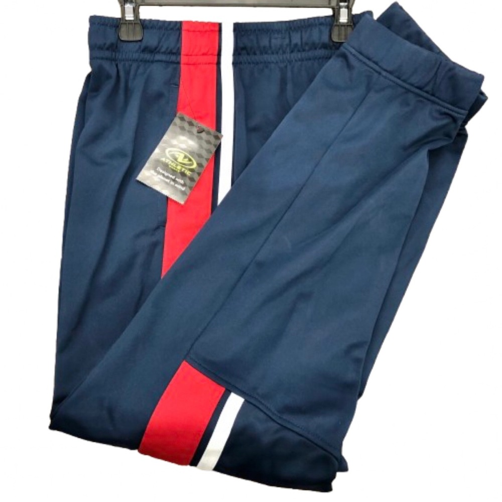 NEW ATHLETIC WORKS Active Track Pants XXL 18 Husky Blue Red Boy’s Unisex